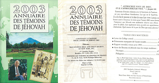 Dates et eschatologie des Témoins de la Watchtower et du Collège central Annuaire_2003