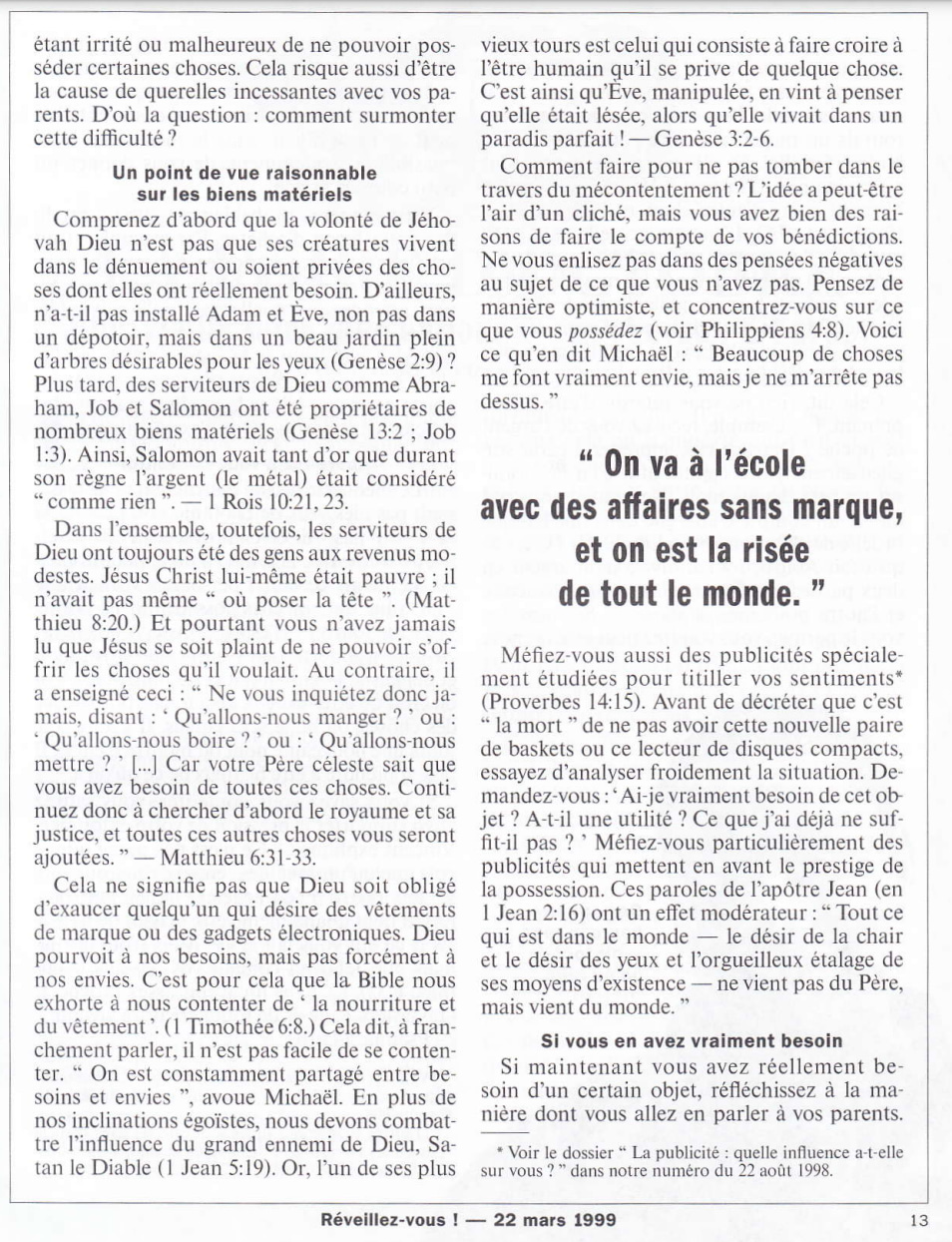 Le code vestimentaire des Témoins de la watchtower Reveillez_vous_22_mars_1999_page_13
